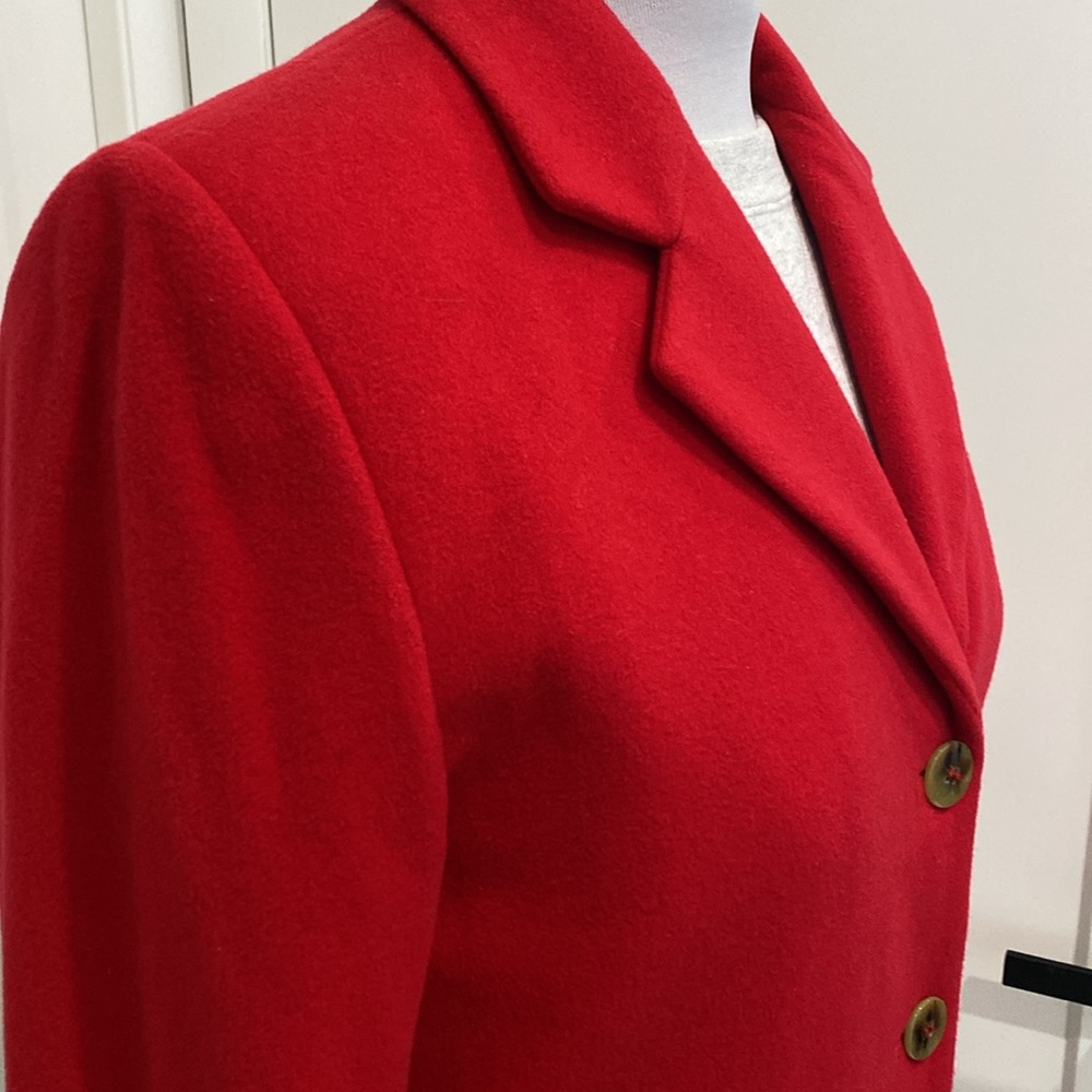 Vintage Harve Bernard Red Wool & Cashmere Blazer |Size 12P - Picture 5 of 9